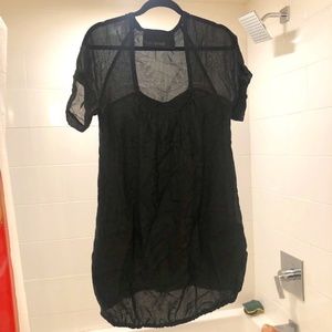 Yigal Azrouel sheer black cotton dress